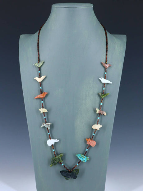 Native American Navajo Carved Fetish Necklace - PuebloDirect.com