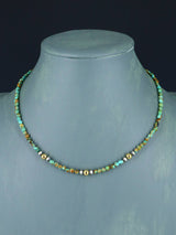Native American Turquoise and Silver Bead Necklace - PuebloDirect.com