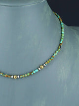 Native American Turquoise and Silver Bead Necklace - PuebloDirect.com
