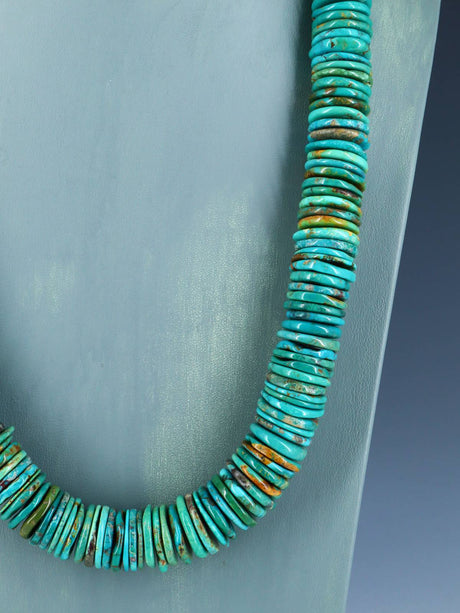 Navajo Single Strand Thick Turquoise Necklace - PuebloDirect.com