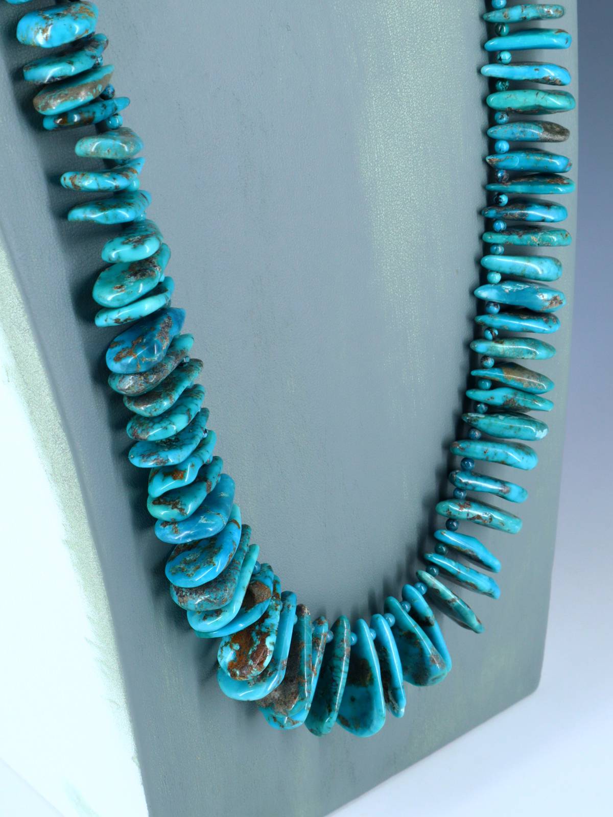 32" Turquoise Tab Necklace - PuebloDirect.com