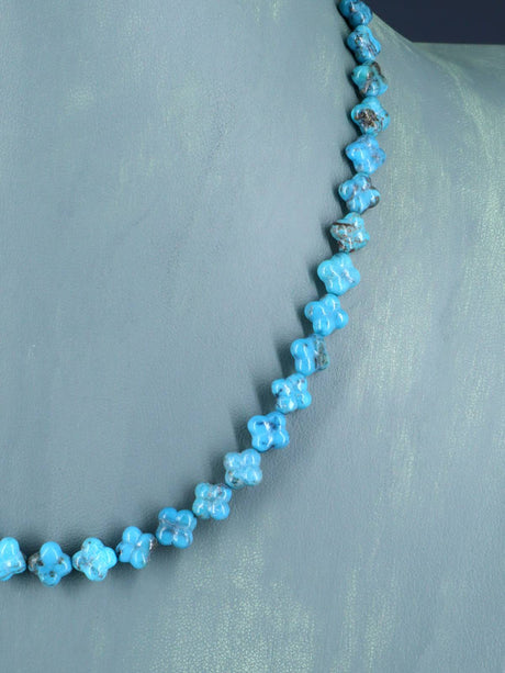 Navajo 18" Single Strand Turquoise Cushion Bead Necklace - PuebloDirect.com