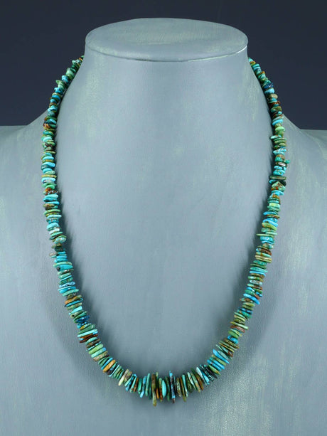 Navajo 20" Single Strand Emerald Valley Turquoise Necklace - PuebloDirect.com