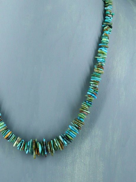 Navajo 20" Single Strand Emerald Valley Turquoise Necklace - PuebloDirect.com