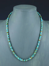 20" Single Strand Polychrome Lone Mountain Turquoise Necklace - PuebloDirect.com