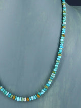 20" Single Strand Polychrome Lone Mountain Turquoise Necklace - PuebloDirect.com