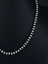 6mm Native American Sterling Silver Beaded Necklace, Multiple Lengths - PuebloDirect.com