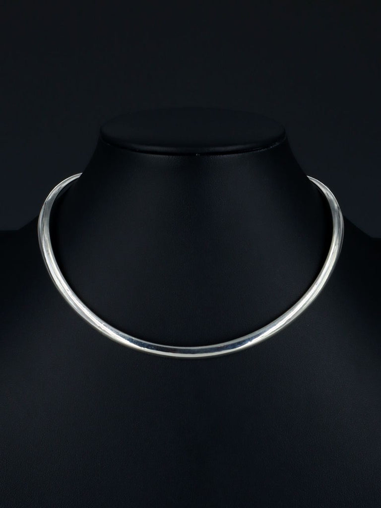 Sterling Silver Open Back Choker Collar Necklace - PuebloDirect.com