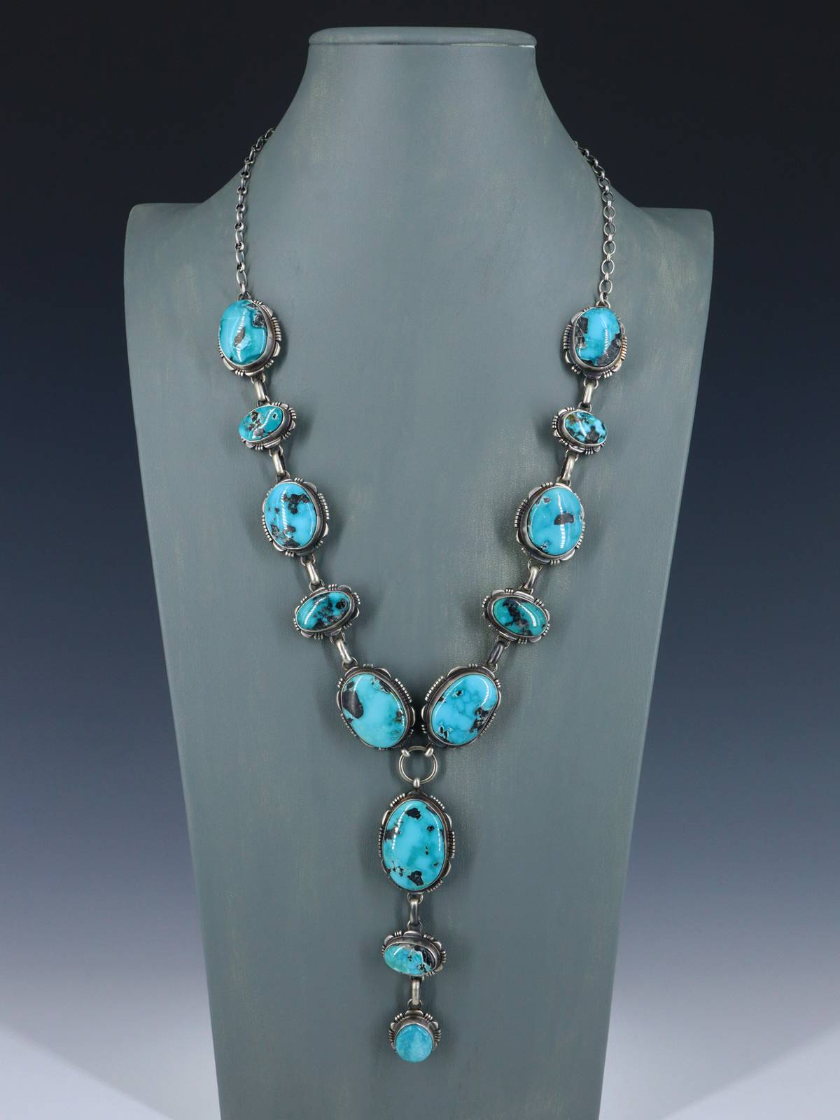 Native American Jewelry Campitos Turquoise Lariat Necklace Set