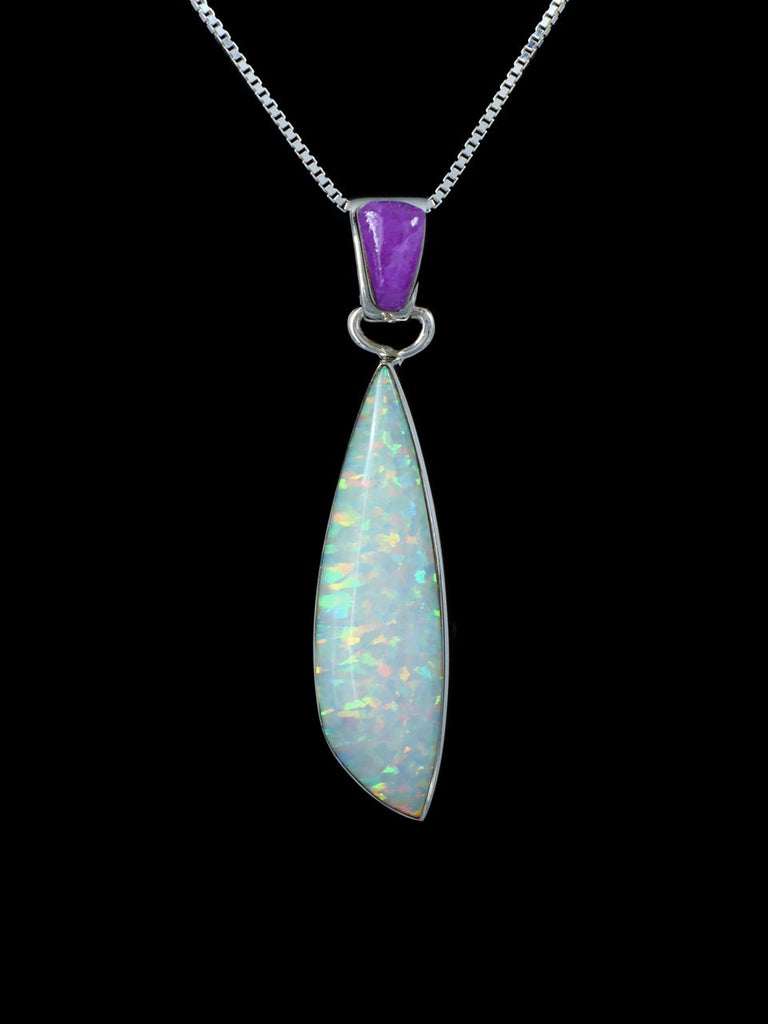 Native American Sterling Silver Kyocera Opal Pendant - PuebloDirect.com