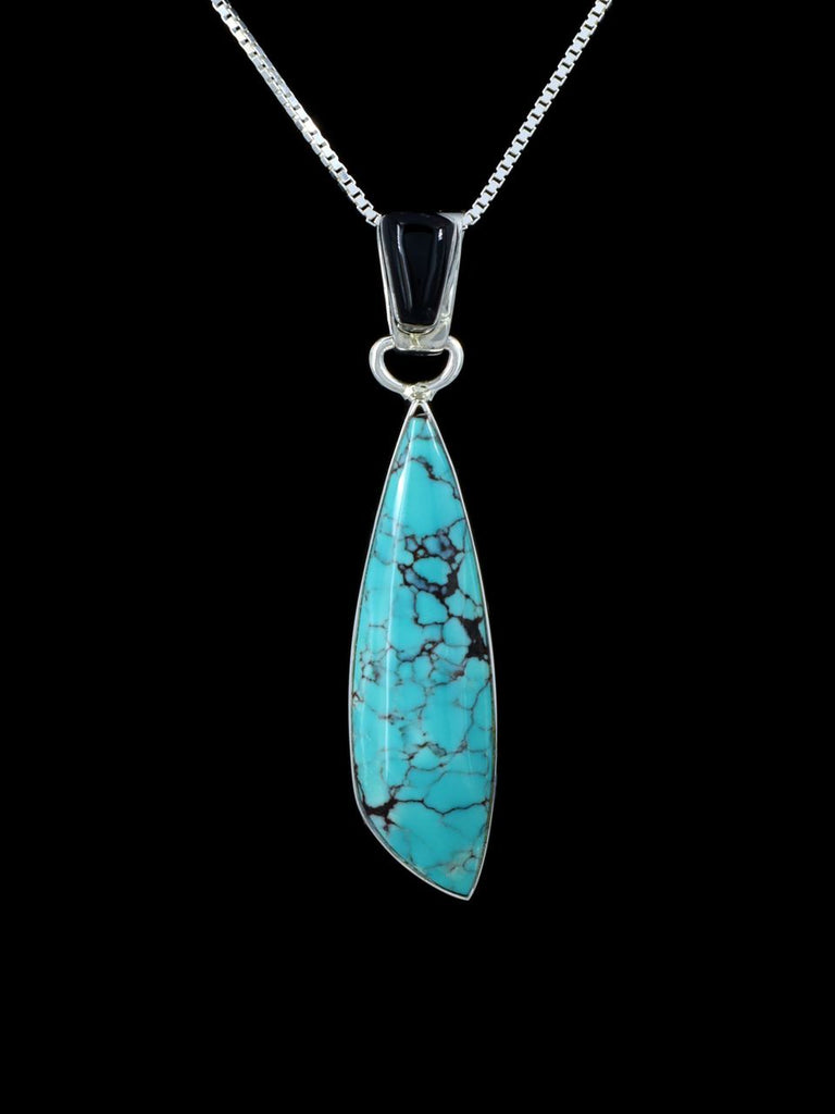Native American Sterling Silver Cloud Mountain Turquoise Pendant - PuebloDirect.com