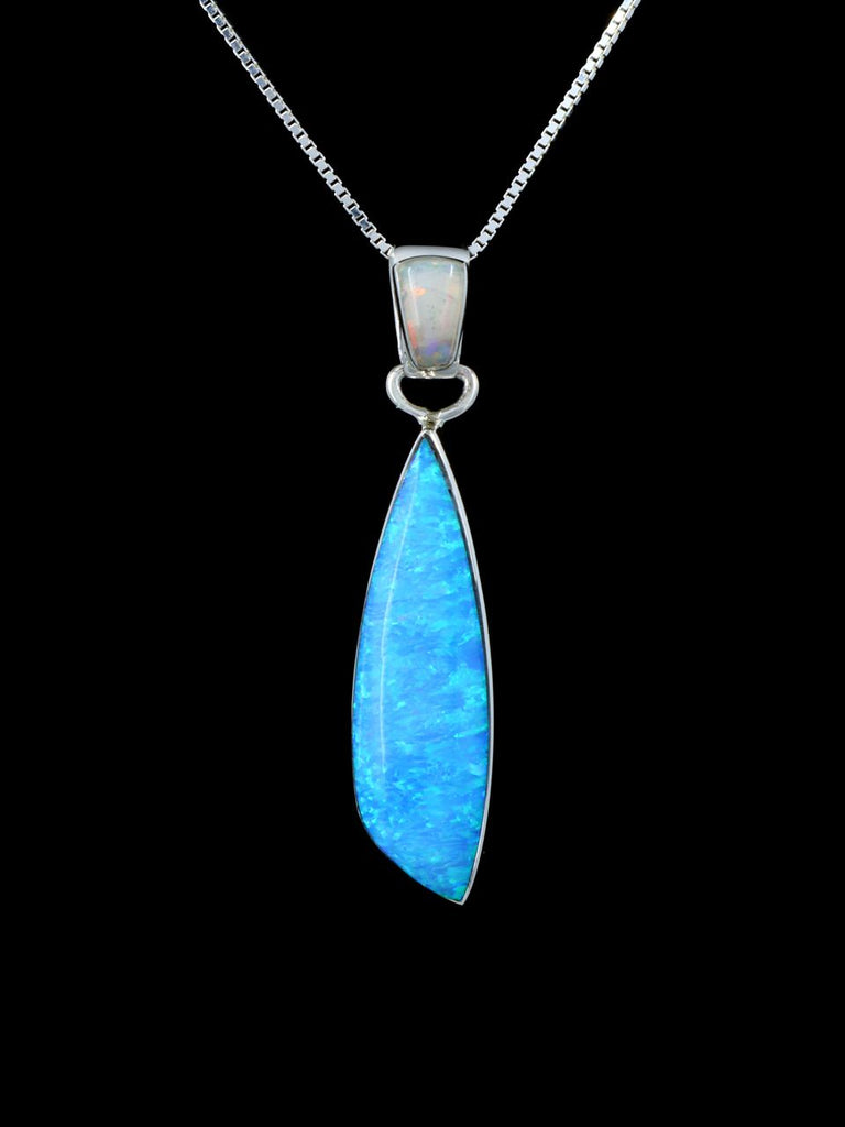 Native American Sterling Silver Kyocera Opal Pendant - PuebloDirect.com