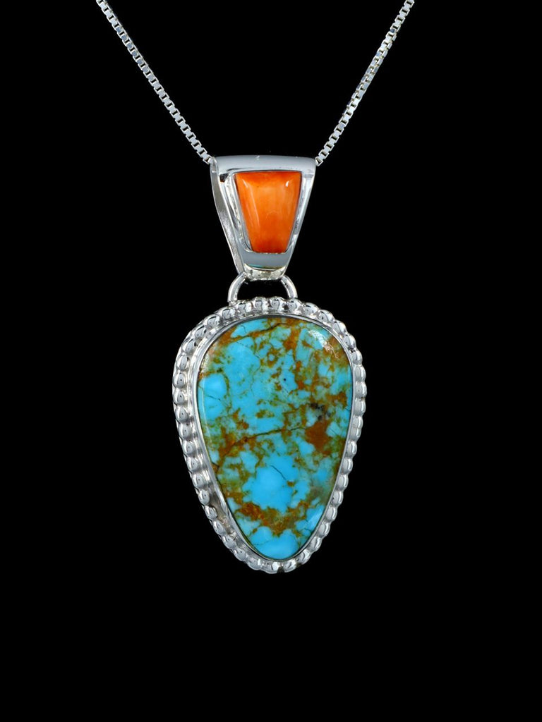 Native American Sterling Silver #8 Turquoise Pendant - PuebloDirect.com