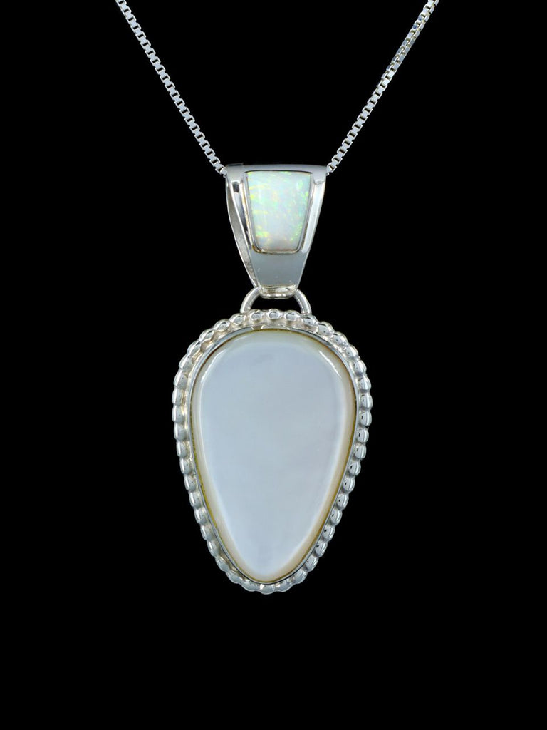 Native American Sterling Silver Mother of Pearl Pendant - PuebloDirect.com
