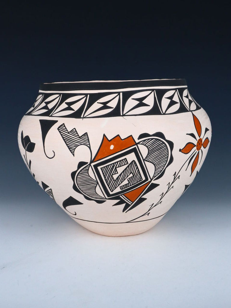 Acoma Pueblo Hand Coiled Painted Pottery Bowl - PuebloDirect.com