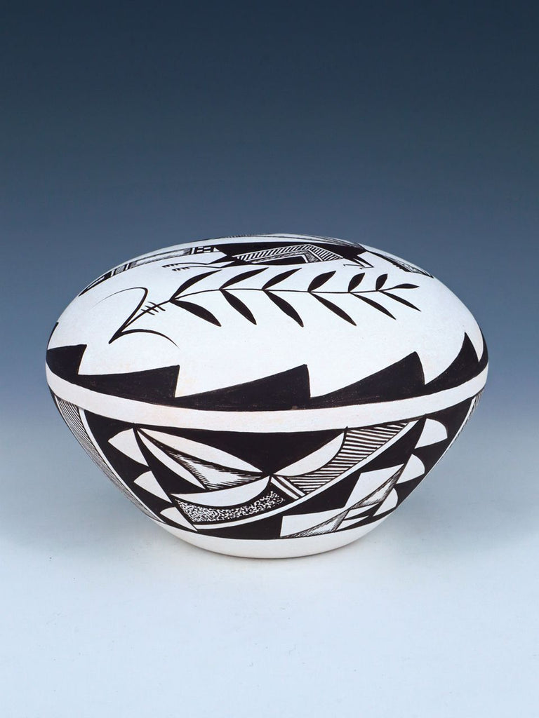 Acoma Style Pottery Painted "Winged Insect" Seed Pot - PuebloDirect.com