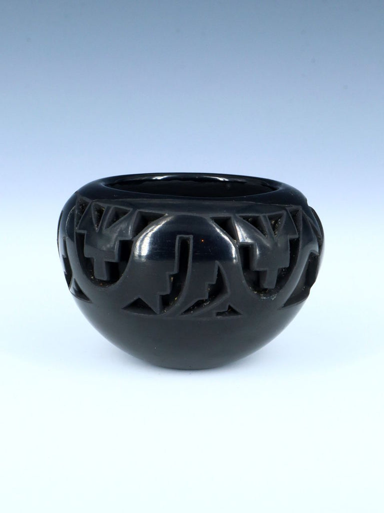 Carved Santa Clara Pueblo Hand Coiled Black Pottery - PuebloDirect.com