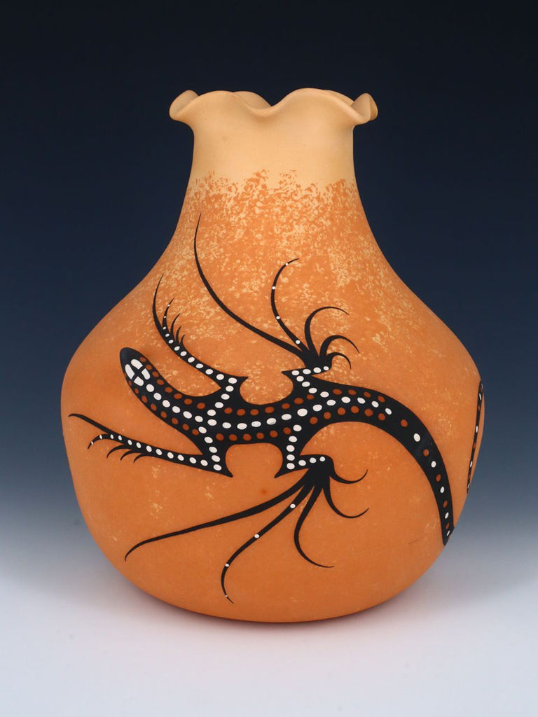 Zuni Pueblo Lizard Hand Made Pottery Bowl - PuebloDirect.com