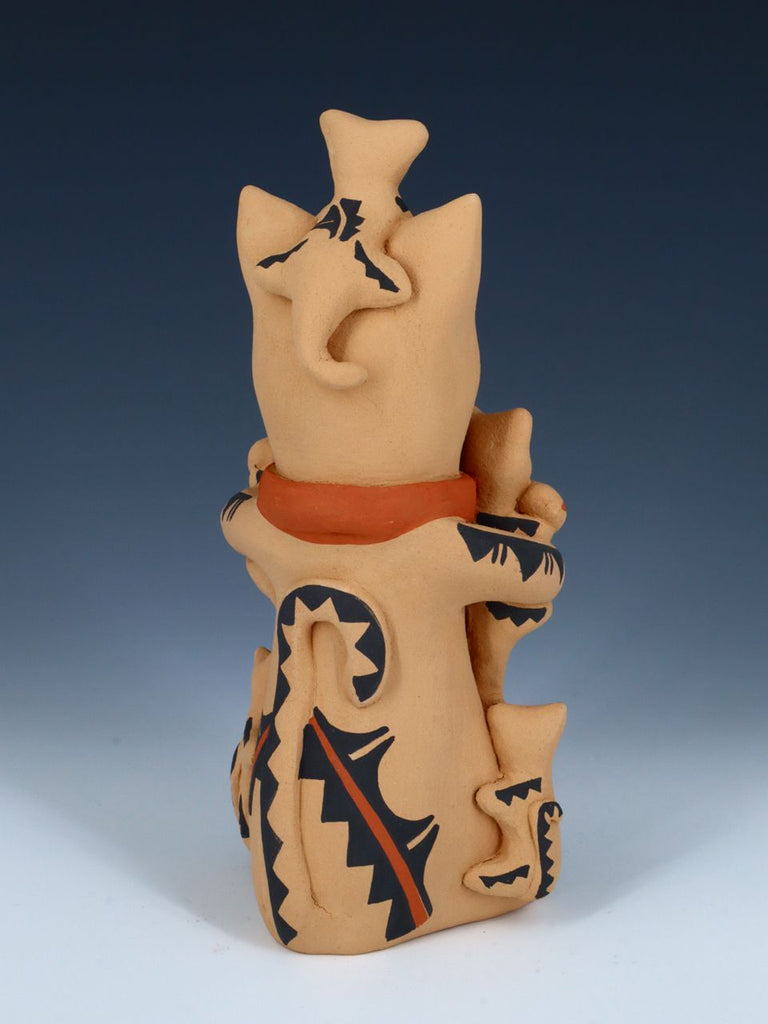 Jemez Pueblo Pottery Cat Storyteller Figurine - PuebloDirect.com