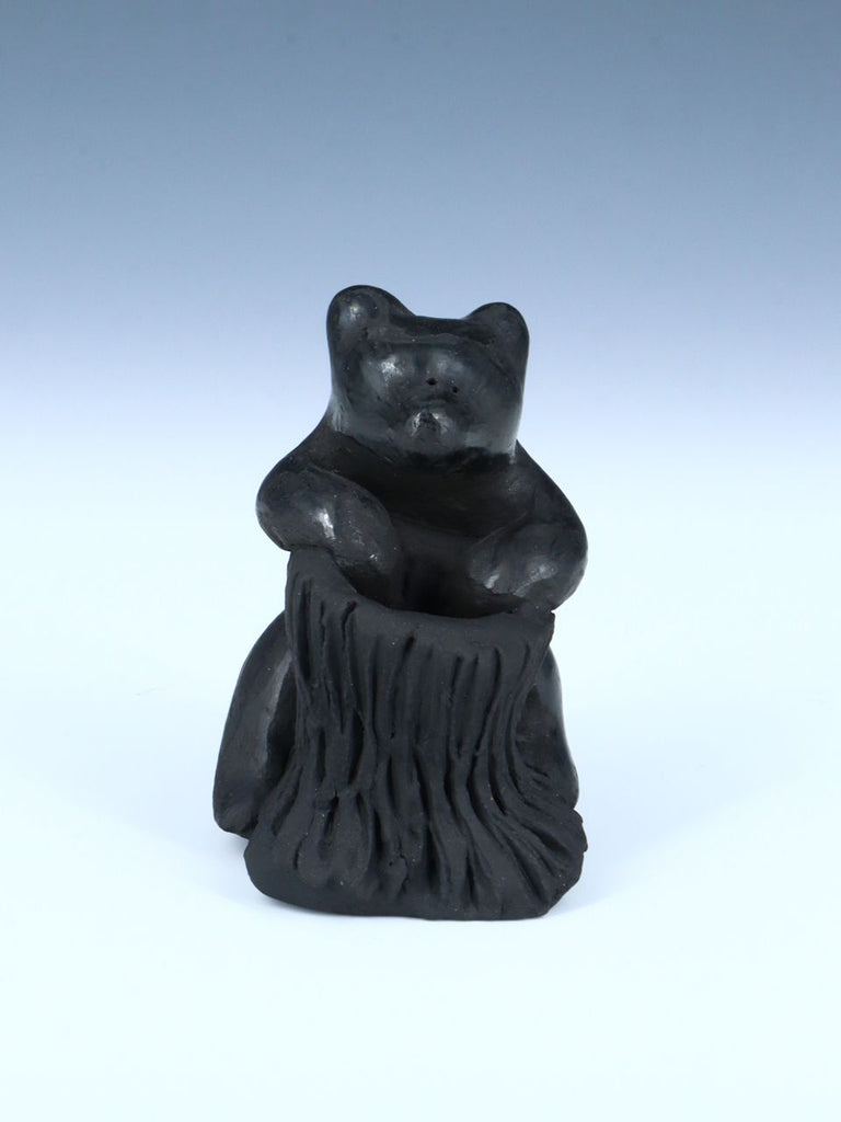Santa Clara Pueblo Black Pottery Bear Figure - PuebloDirect.com