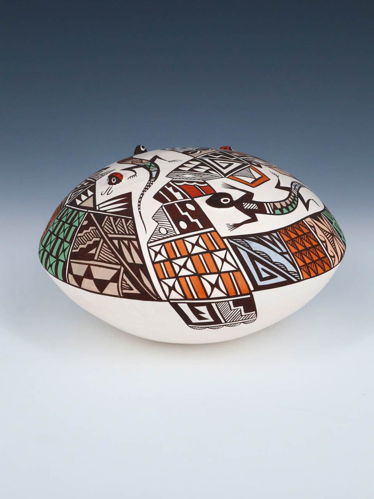 Acoma Pueblo Hand Coiled Pottery Seed Pot - PuebloDirect.com