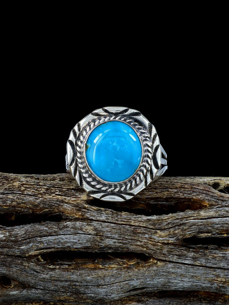 Native American Kingman Turquoise Ring, Size 8 - PuebloDirect.com