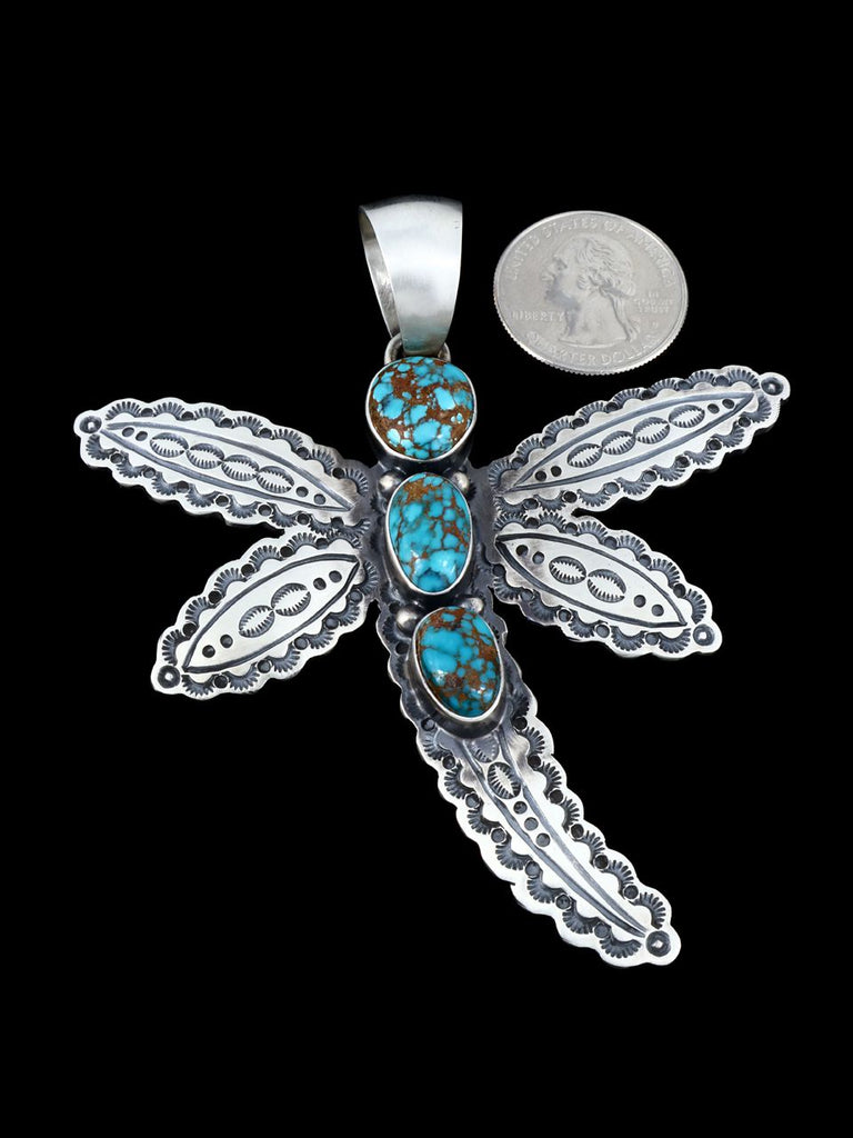 Native American Jewelry Sierra Nevada Turquoise Dragonfly Pendant - PuebloDirect.com