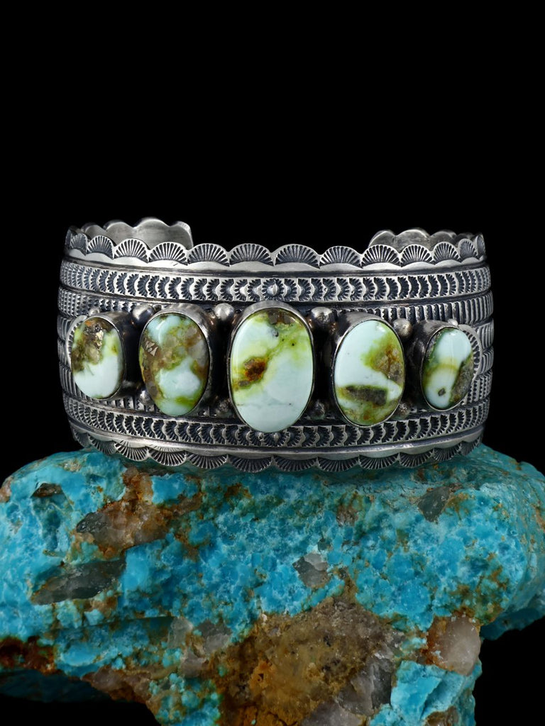 Native American Jewelry Palomino Variscite Cuff Bracelet - PuebloDirect.com