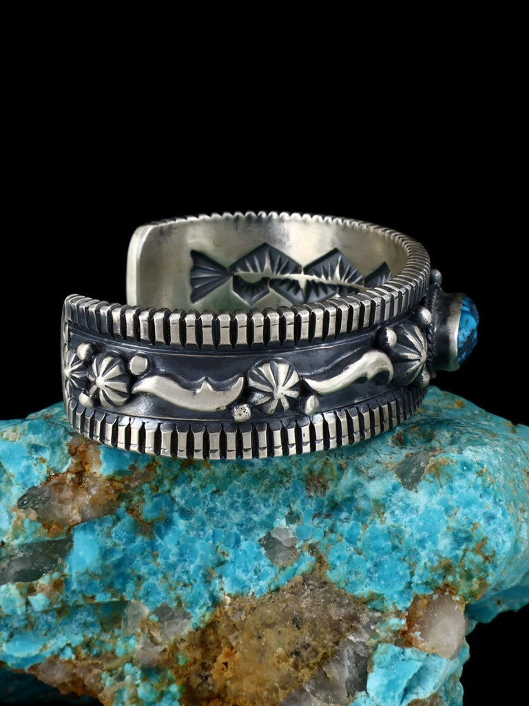 Navajo Heavy Turquoise Sterling Silver Bracelet - PuebloDirect.com