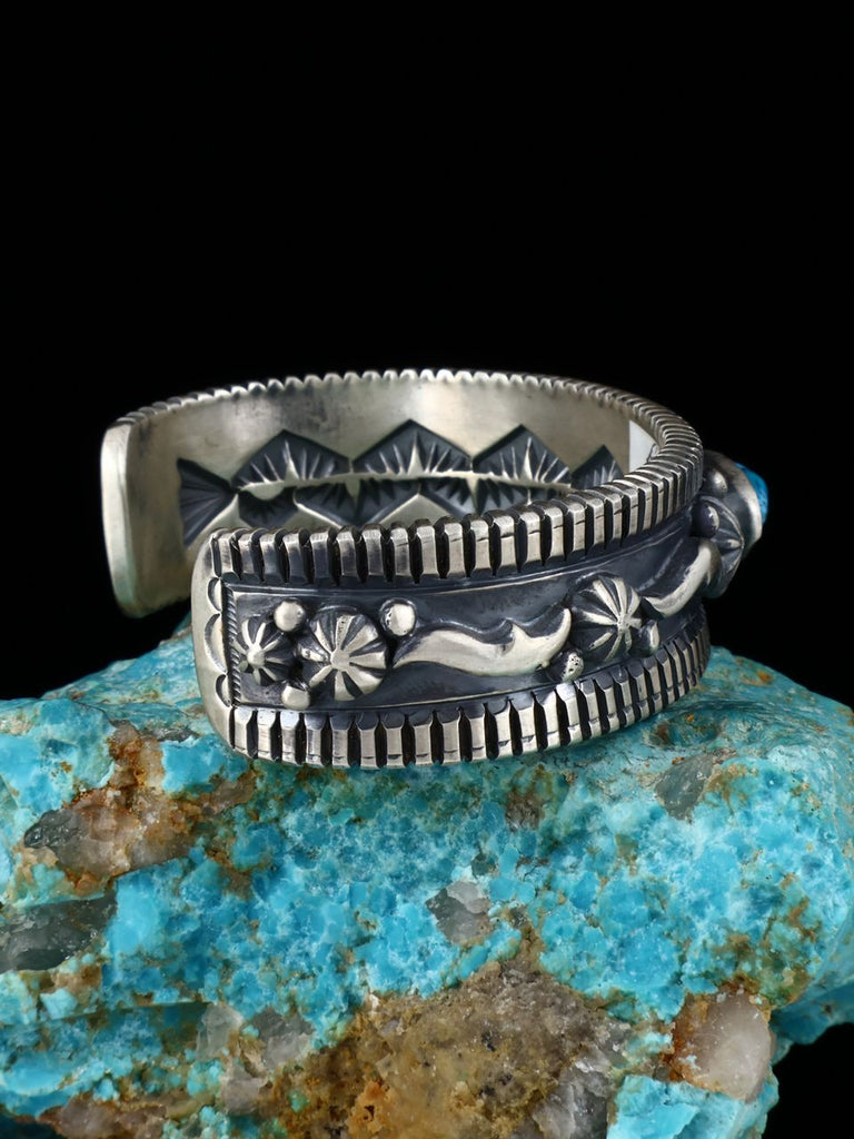 Navajo Heavy Turquoise Sterling Silver Bracelet - PuebloDirect.com