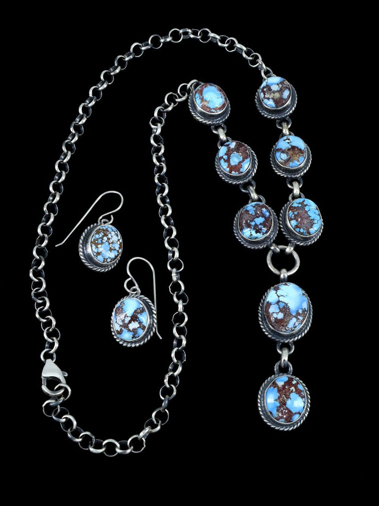 Golden Hill Turquoise Lariat Necklace and Earring Set - PuebloDirect.com