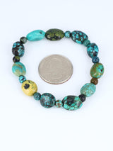 Navajo Cloud Mountain Turquoise Stretch Bracelet