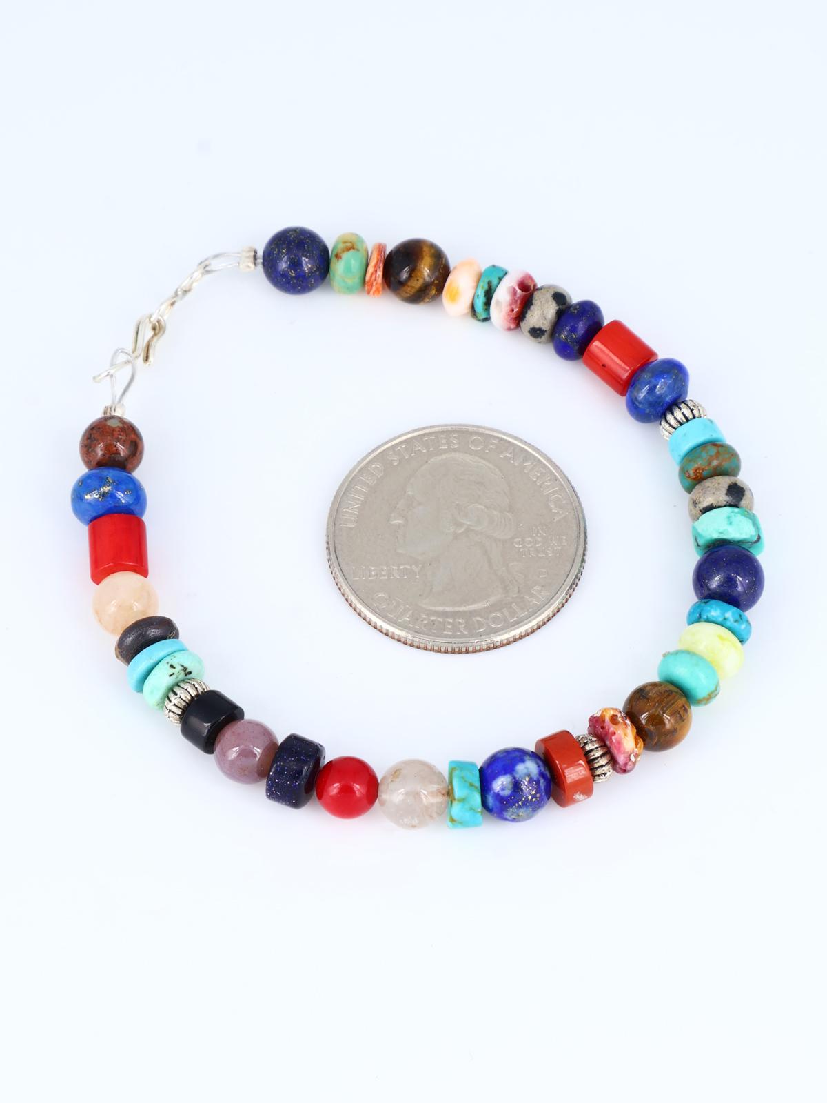 Multi Stone Single Strand Beaded Bracelet