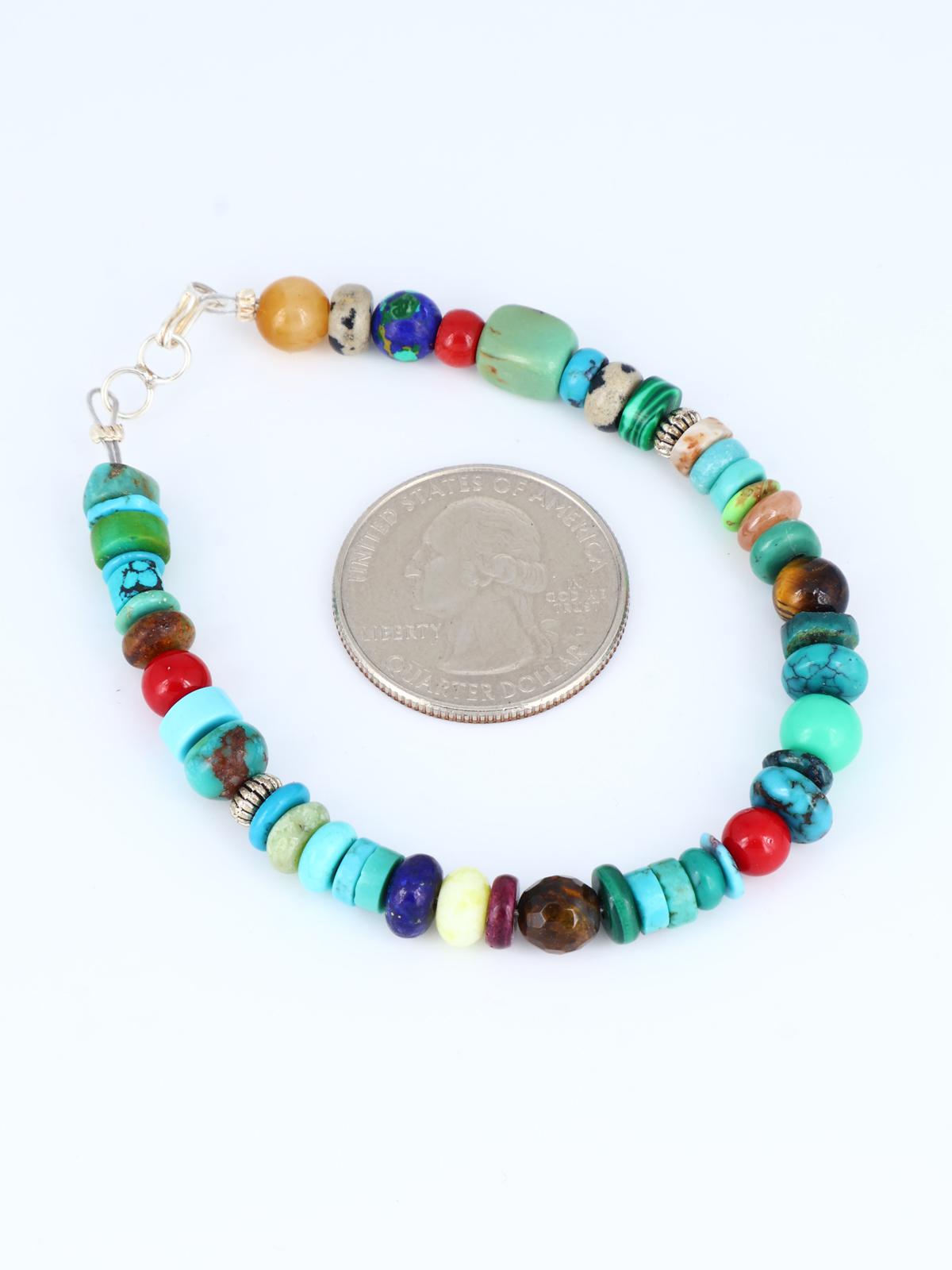 Multi Stone Single Strand Beaded Bracelet