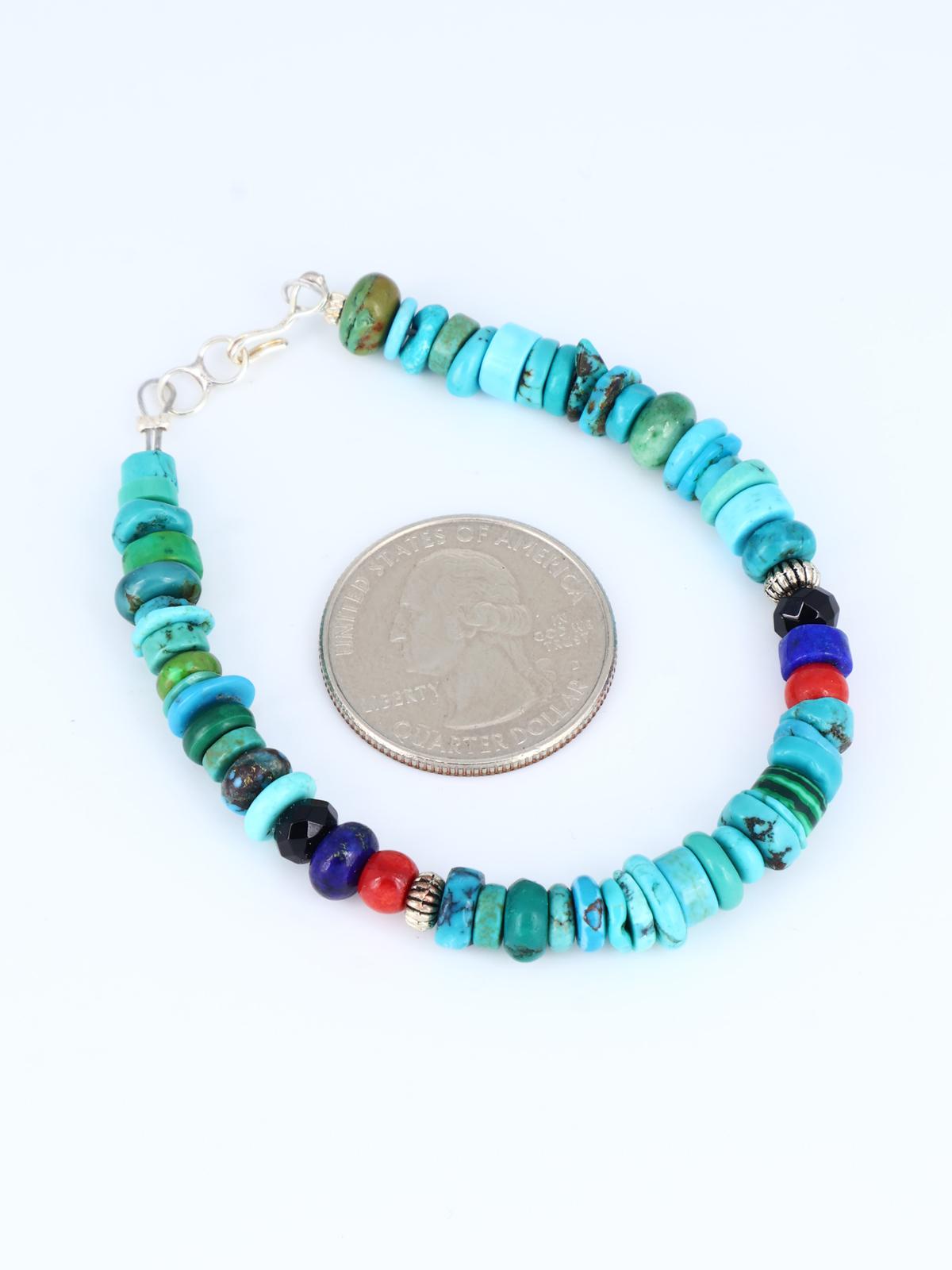 Multi Stone Single Strand Beaded Bracelet