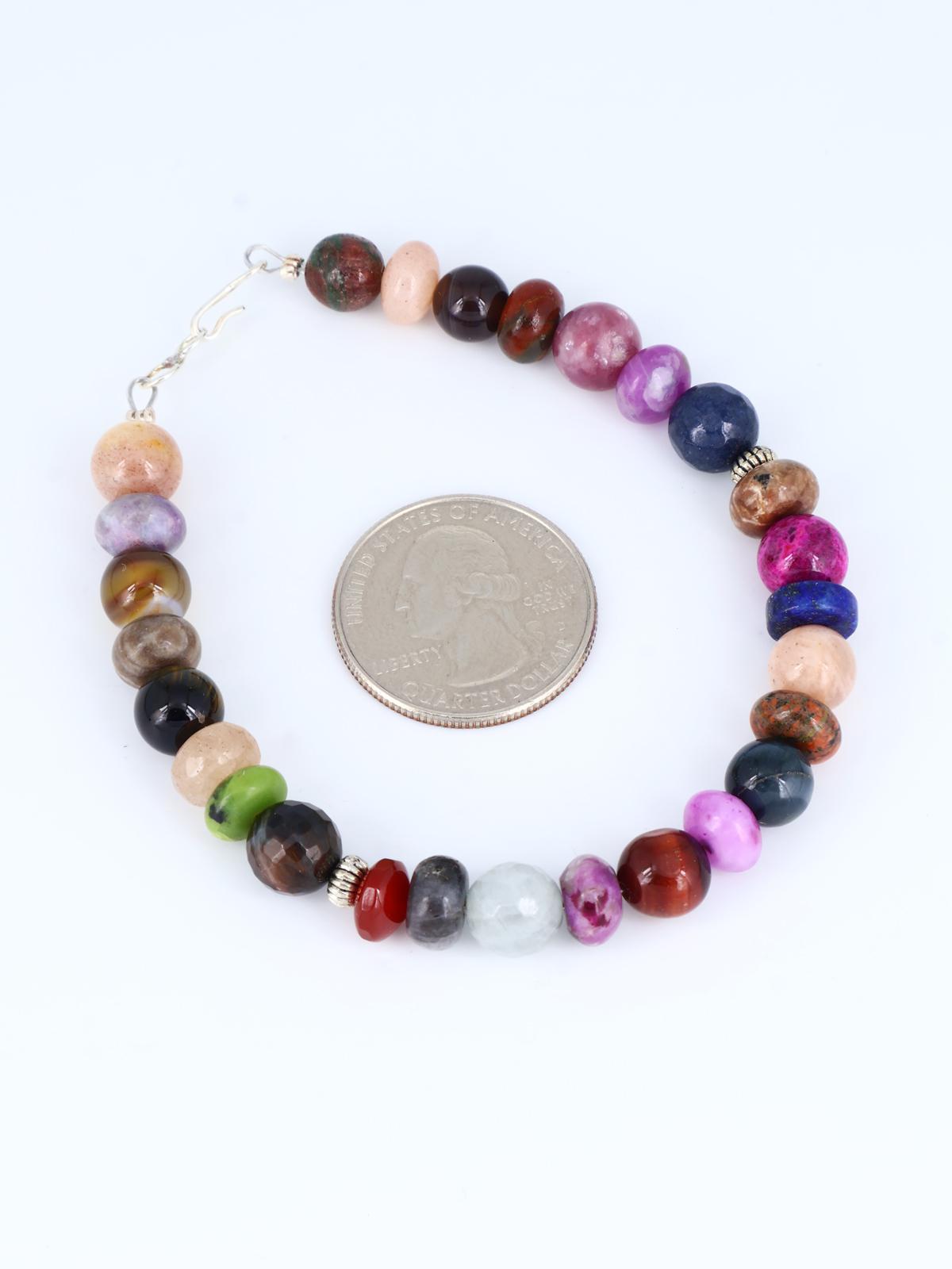 Multi Stone Single Strand Beaded Bracelet
