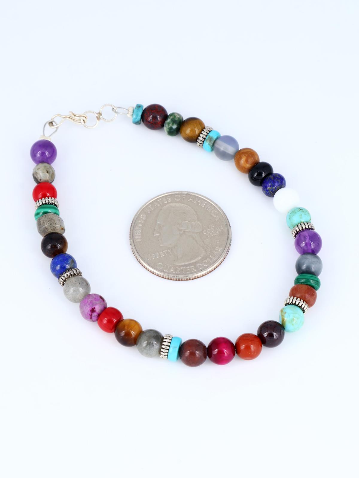 Multi Stone Single Strand Beaded Bracelet