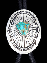 Native American Sterling Silver Royston Turquoise Bolo Tie - PuebloDirect.com