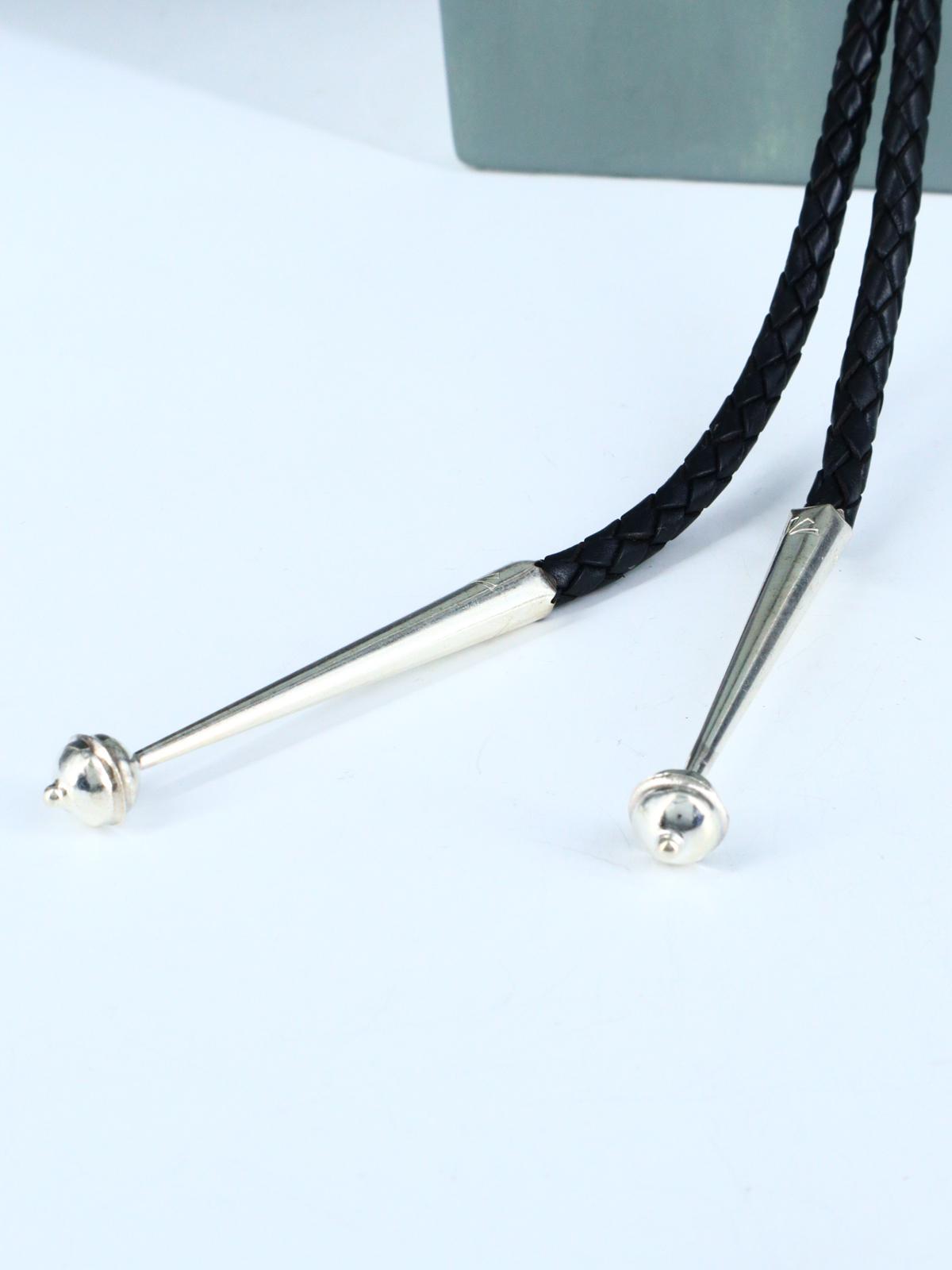 Native American Sterling Silver Montana Agate Bolo Tie