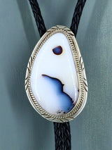 Native American Sterling Silver Montana Agate Bolo Tie