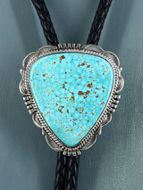 Corbata bolo turquesa de plata de ley de nativos americanos