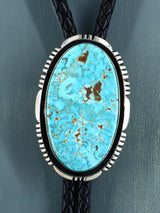 Native American Sterling Silver Kingman Turquoise Bolo Tie