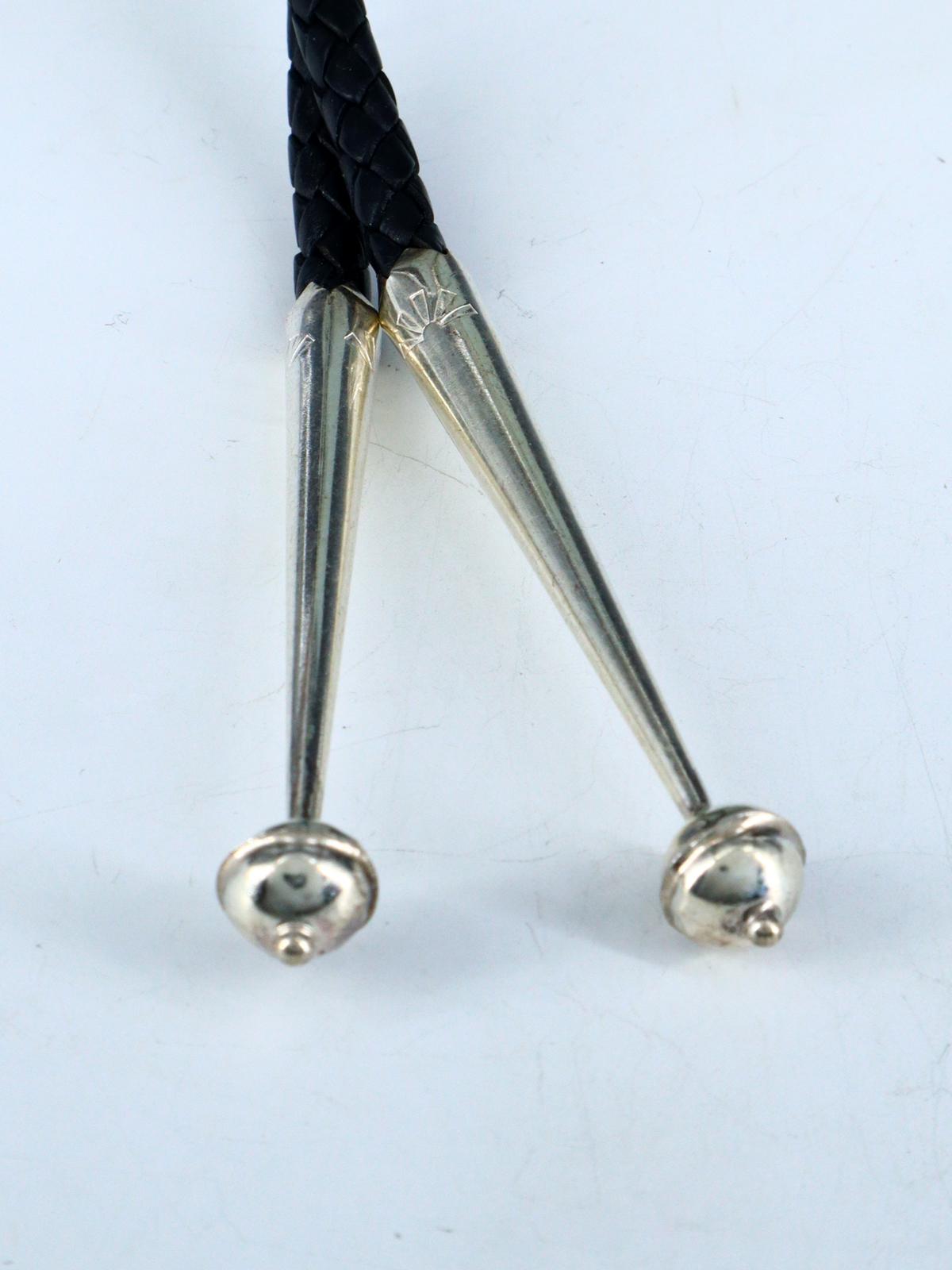 Native American Sterling Silver Montana Agate Bolo Tie