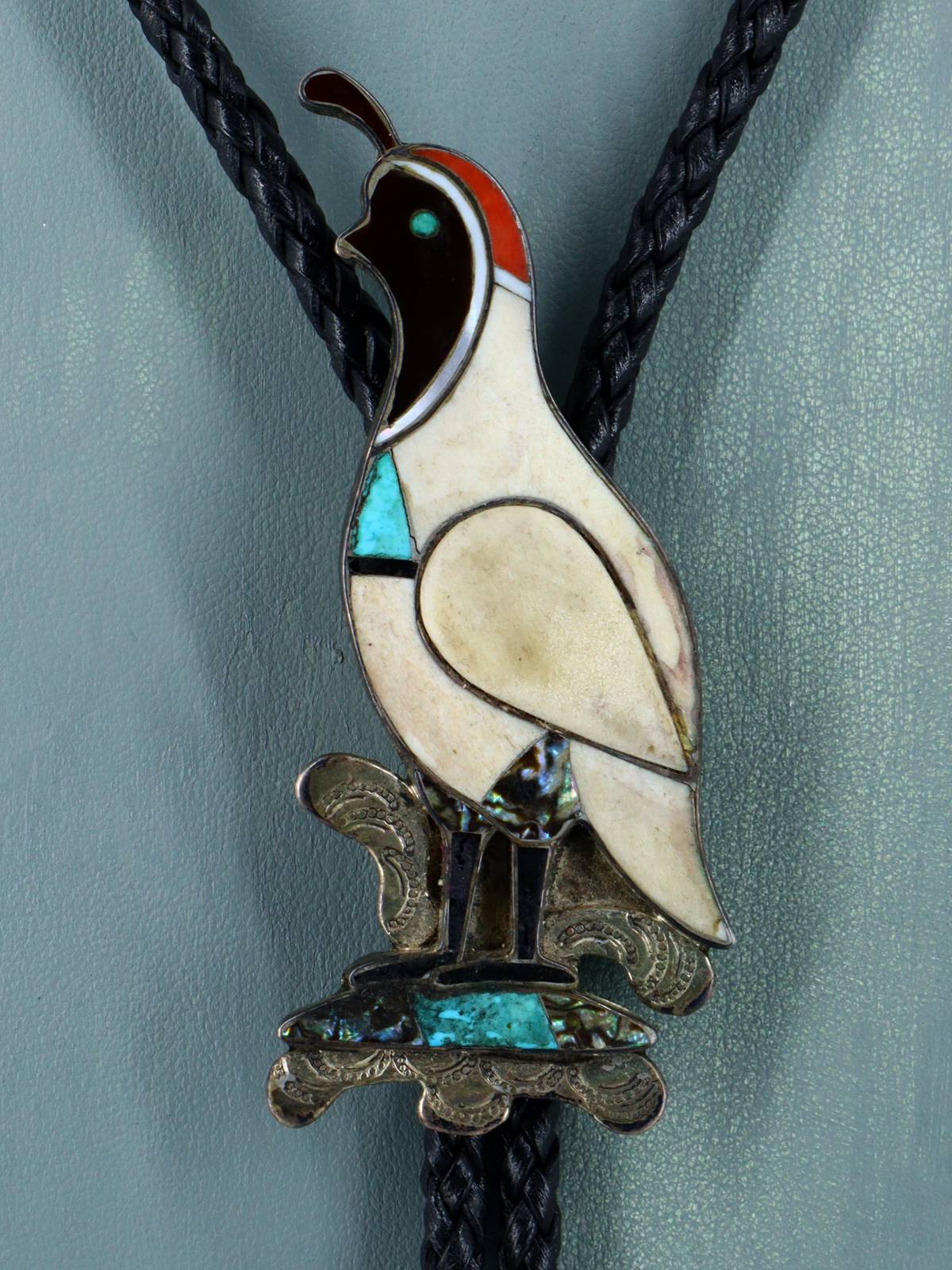 Old Pawn Indian Jewelry - Pin de plata de ley con incrustaciones de Zuni