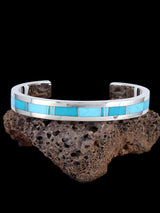 Native American Jewelry Turquoise Inlay Cuff Bracelet - PuebloDirect.com
