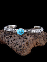 Bracelet de superposition de manchette turquoise Kingman amérindien
