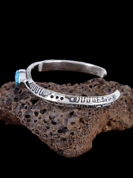 Pulsera superpuesta de puño turquesa Kingman nativo americano