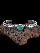 Bracelet de superposition de manchette turquoise Kingman amérindien