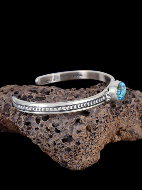 Bracelet amérindien en argent sterling naturel Golden Hill Turquoise