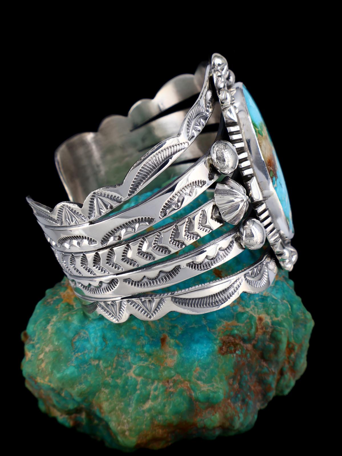 Native American Sonoran Turquoise Sterling Silver Cuff Bracelet